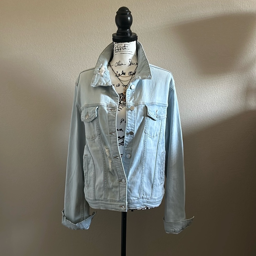 NWT JUST USA | Distressed Denim Jacket
